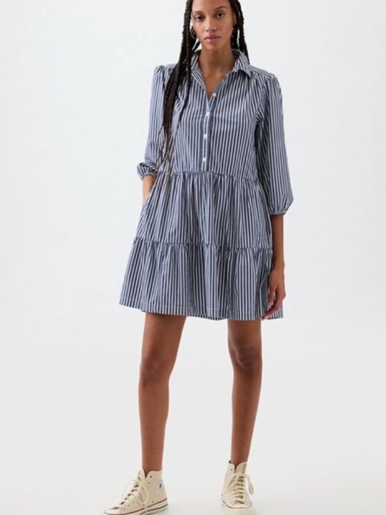 Gap Factory Stripe Tiered Shirtdress